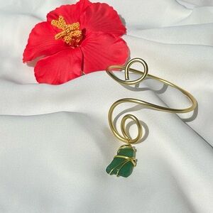 Golden Seaglass Arm Cuff